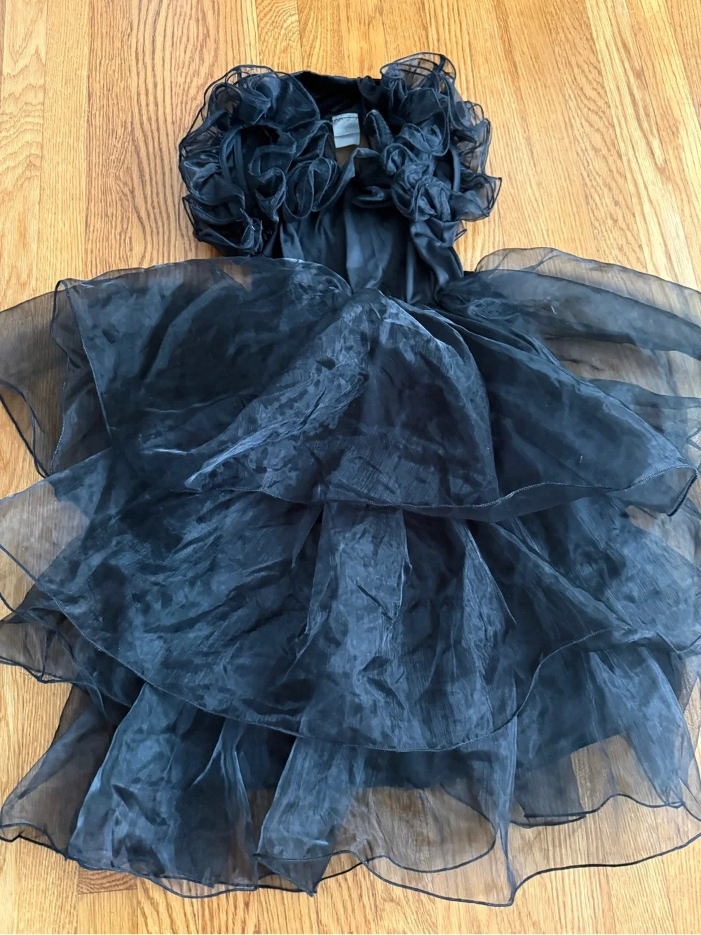 Adam’s Family Wednesday black dress costume and wig M